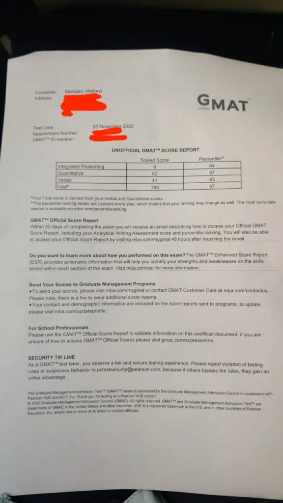 GMAT30 Maitreyi Mahajan GMAT Score Improvement Verbal V41 740 Param