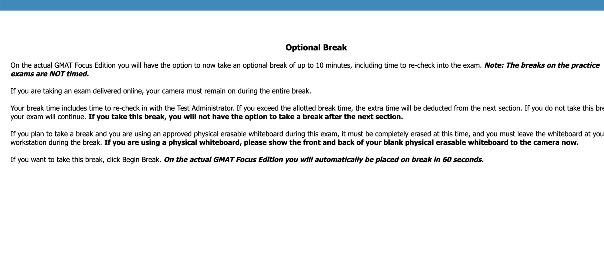 GMAT30 GMAT Focus Break