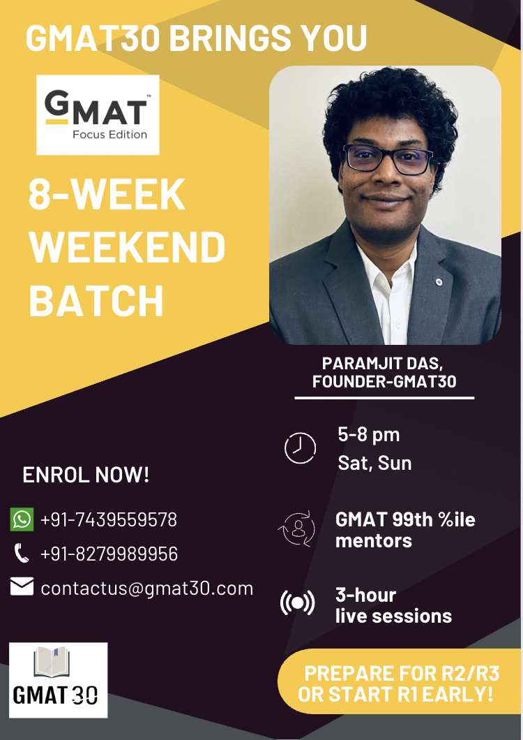 GMAT30 GMAT Focus Immersive Weekend Batch