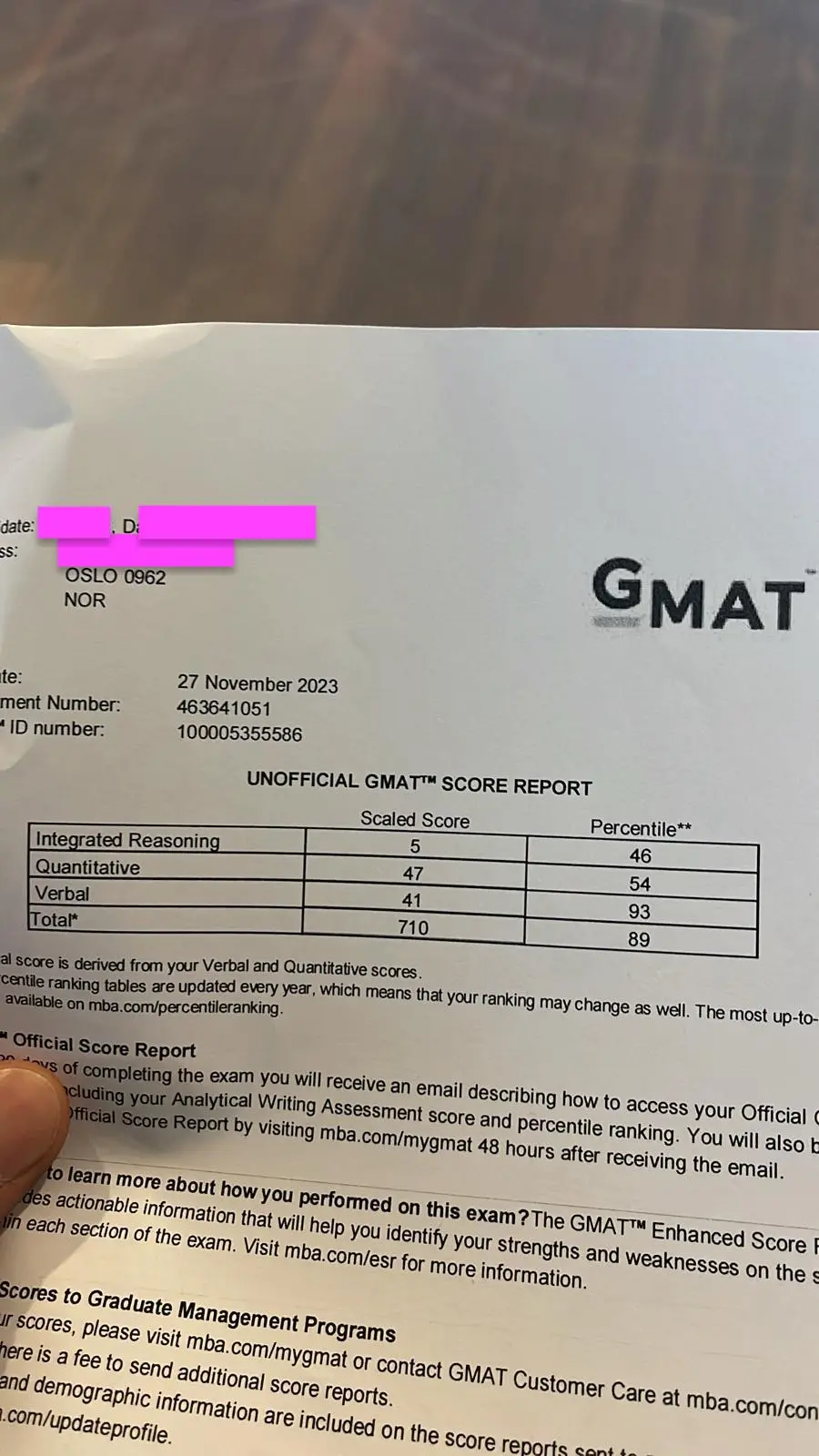 Danish Khan Oslo GMAT30 GMAT 710 GMAT 90th %ile