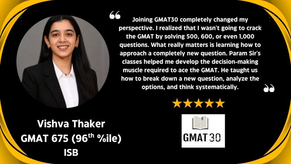 Vishva Thaker Student Testimonial GMAT30